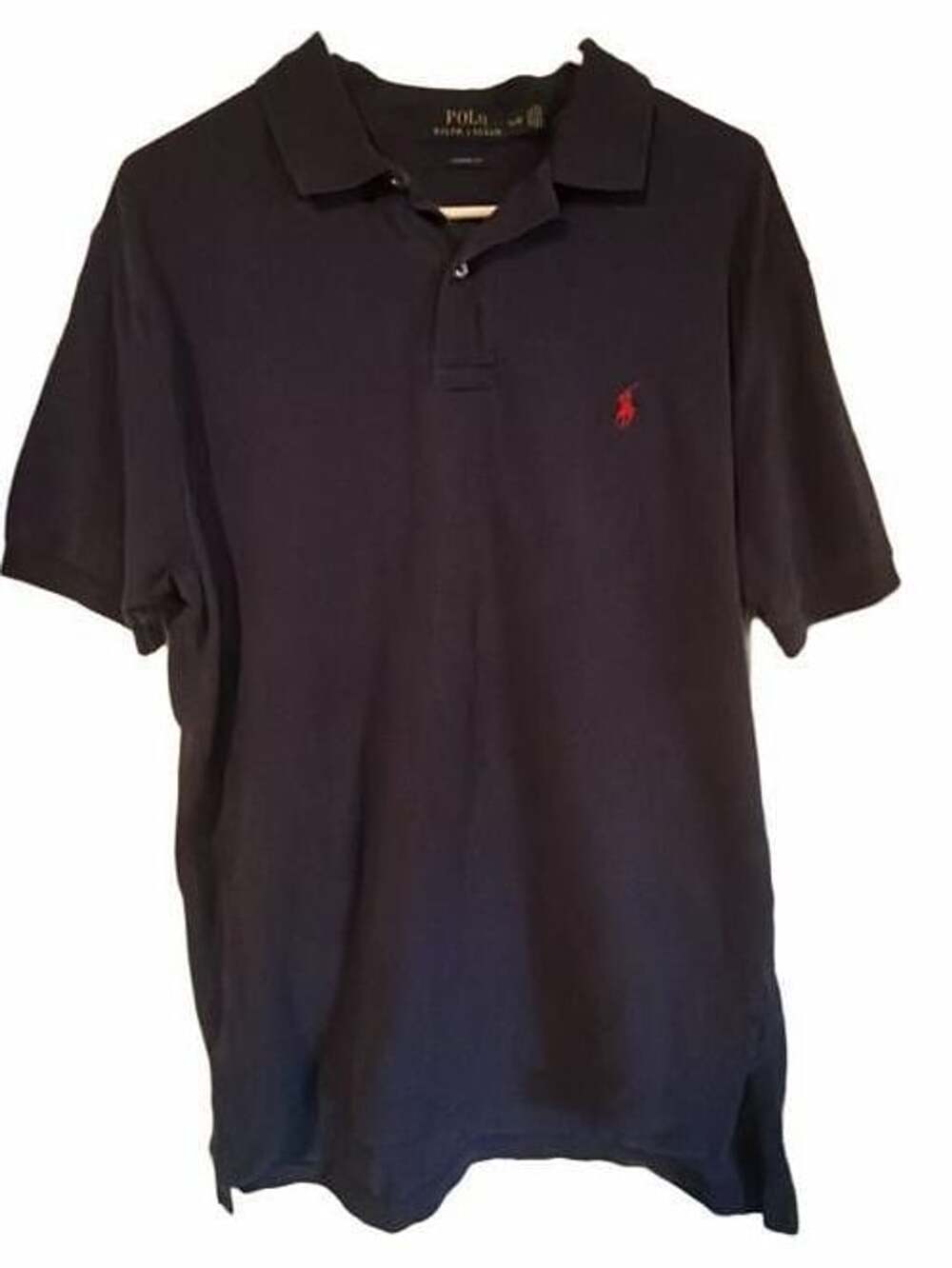 Polo Ralph Lauren Classic Fit Navy Blue Cotton Polo Shirt Size L